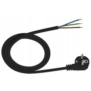 CSATLAKOZÓKÁBEL SZÖGÖS CSATLAKOZÓVAL 3*1.5 OHM ŻO 3M FEKETE - E+20-011