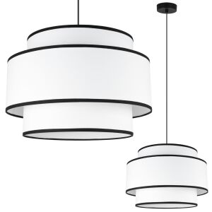 VIENNA FÜGGŐLÁMPA, FEHÉR, 1 LAPOS, 40 CM, FEKETE SZÉLŰ, E27 146844536 - Lámpa & Világítás