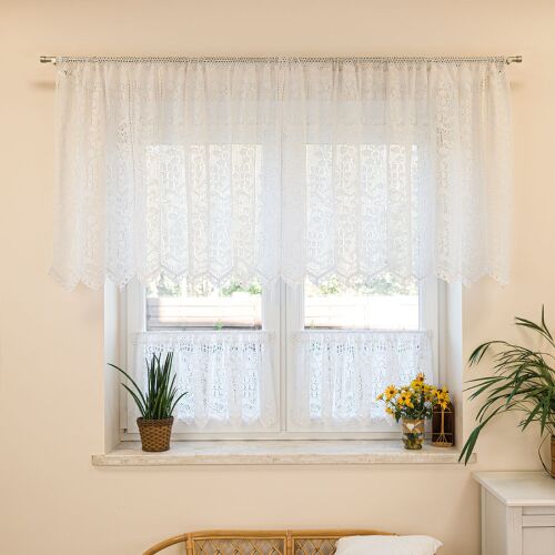 INESS Készre varrt áttört függöny, szélesség 150 x magasság 90cm, szín 001 fehér 913501 146844622