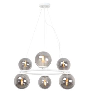 FEHÉR AURA FÜGGŐLÁMPA 6 LAPOS GRAFIT LÁMPABÚRÁVAL E14 146845283 - Lámpa & Világítás