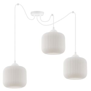 RIFFLE SPIDER FÜGGŐLÁMPA, FEHÉR, 3 LAPOS FEHÉR HENGERES LÁMPABÚRA, E27 146845827 - Lámpa & Világítás