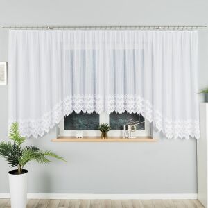 FELICJA - Készre varrt jacquard függöny alul kivágással - 600x160 cm - fehér 146846241 - Függöny