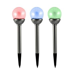 LED NAPELEMES LÁMPA RGB GÖMB 8CM SZATÉN ÜVEG - PL-207630