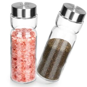 Duża Solniczka Pieprzniczka Zestaw Pojemniki do Soli Pieprzu Szklane 170 ml 146847800 - Tárolás & Rendszerezés