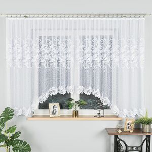 IWONA - Készre varrt jacquard függöny alul kivágással - 500x160 cm - fehér 146848751 - Függöny