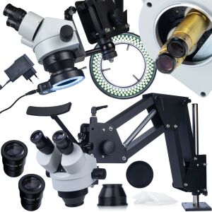 Proxima Pro MSPP-B-WDMS2 binokuláris sztereó mikroszkóp gémes tartóban, megvilágítóval