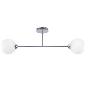 ASTURIA MENNYEZETI LÁMPA, KRÓM, 2 LAPOS FEHÉR LÁMPABÚRÁVAL, E27