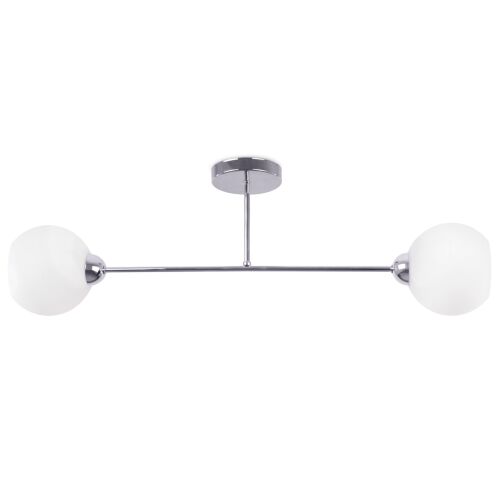 ASTURIA MENNYEZETI LÁMPA, KRÓM, 2 LAPOS FEHÉR LÁMPABÚRÁVAL, E27 146850521