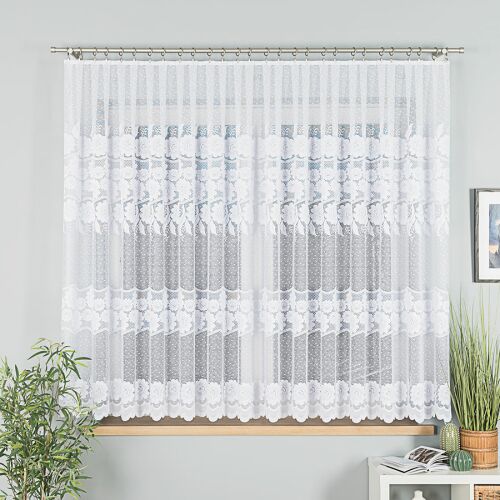 OKSANA - Készre varrt jacquard függöny egyenes szegéllyel - 400x160 cm - fehér 146851822