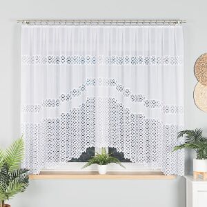 ADRIANNA - Készre varrt jacquard függöny alul kivágással - 300x160 cm - fehér 146851990 - Függöny