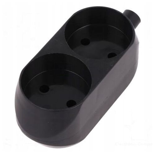 Hordozható dupla aljzat földelés nélkül 2x2P fekete 146852133