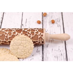 MoodForWood fa sodrófa, gravírozott, 43 cm fogantyúkkal, sütéshez tökéletes - szívminta 146852199 - Sodrófa & Nyújtófa