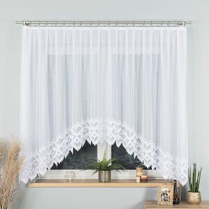 FELICJA - Készre varrt jacquard függöny alul kivágással - 350x160 cm - fehér 146852821 - Függöny