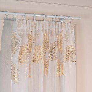 MARIETTA - Készre varrt függöny ráncolt szalaggal - 140x250 cm - fehér 146853050 - Függöny