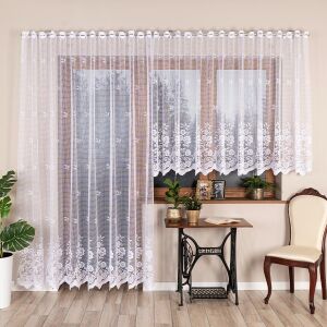 SARA - Készre varrt jacquard függöny egyenes szegéllyel - 300x250 cm - fehér 146853100 - Függöny