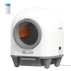 PawHut 80 literes öntisztító alomtálca macskáknak 1-5 kg PP-ből, fehér és szürke színben 146853955 - Állattartás