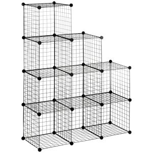 Metal Wire Cube Storage Organizer, Bookshelf with Nine Storage Cubes, Modular Stackable Design 146854087 - Dulapuri cu rafturi