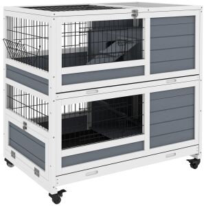 PawHut Többszintes Kerekes Kalitka – Kis Benti Állatoknak 146854379 - Kennel, ketrec, kalitka, kiegészítők
