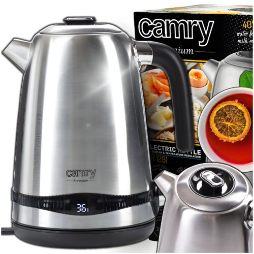 CR 1291 Fém vízforraló 1,7 literes LCD kijelzővel és hőmérséklet-szabályzóval.