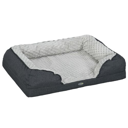 PawHut kutyafekhely kivehető, mosható párnával és csúszásgátló talppal, 90x69x21 cm, szénszürke 146854779