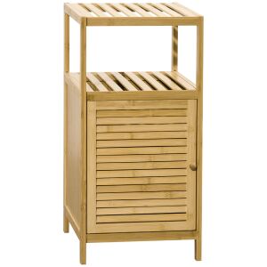 Kleankin Mobilier de Baie din Bambus cu Dulăpior cu Ușă și Rafturi, 33x36,5x67 cm, Lemn Natural 146854901 - Dulap de baie și Capace de toaleta/WC