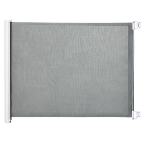 PawHut Kihúzható Kutyakapu Kutyáknak 115 cm-ig, Fehér és Szürke 146855021