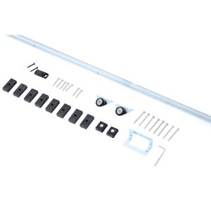 Fém tolóajtó szett szerszámokkal, görgőkkel, padlóvezető blokkokkal, imbuszkulccsal étkezőbe, nappaliba, hálószobába 146855399 - Tolóajtó szerelvény