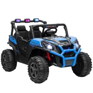 AIYAPLAY Elektromos Gyermekautó 3-8 Éves Korúaknak Távirányítóval, Zenével, Fényszórókkal, Övvel és Kürttel, 120x80x75 cm, Kék 146856175 - Aiyaplay