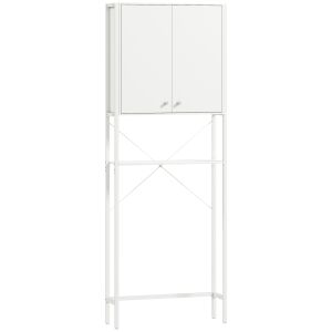 HOMCOM Fürdőszobabútor WC Felett Szekrénnyel és Polccal, Fehér 146856424 - Fürdőszobai polcos elem