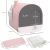PawHut zárt macskaalom doboz szűrőkkel, kivehető pohárral és tálcával, PP kerettel, 43x44x47 cm, rózsaszín 146856795