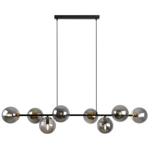 SIENA FEKETE ÉS ARANY FÜGGŐLÁMPA 8 LAPOS GRAFIT LÁMPABÚRÁVAL E14 146857615 - Lámpa & Világítás