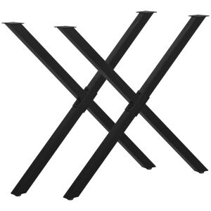 Homcom 2 db-os X alakú acél asztalláb szett 80 cm – fekete 146858179 - Bútorláb