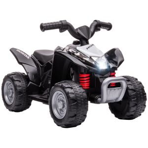 AIYAPLAY Elektromos Quad 18-36 hónapos gyermekeknek PP-ből és fémből, LED lámpákkal, kürttel és pedálokkal, maximális sebesség 2,8 km/h, 65,5x38,5x43,5 cm, fekete 146858481 - Aiyaplay