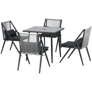Outsunny Set de Mobilier de Gradina din 5 Piese, Set de Luat Masa