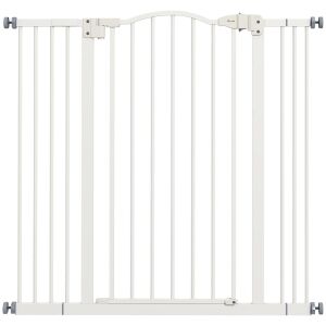 PawHut állítható, kihúzható kapu, 94–100 × 94 cm, fehér 146858683 - Kisállat ajtó, elkerítő