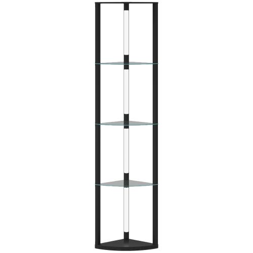 HOMCOM állólámpa 5 polccal és LED lámpával, 3 fényerőszinttel és lábkapcsolóval, fekete 146858846