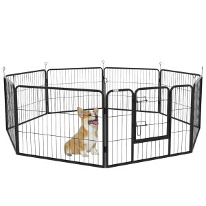 Pawhut kutyajátszókarám – 8 darabos acél, beltéri és kültéri 80×60 cm 146860002 - Kutya kennel & Kifutó