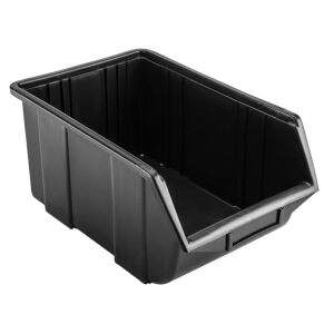 TOPEX Raktári cutie de depozitare neagră, 36x22x16cm, recipient din plastic pentru organizarea sculelor și pieselor - Organizatori de scule și piese