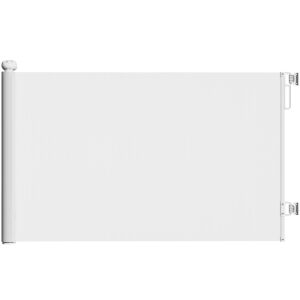 PawHut kihúzható kutyakerítés 0-140x86,5cm automata zárral, fehér 146861159 - Kisállat ajtó, elkerítő