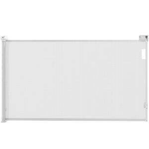 PawHut kistestű kutyakerítés, kihúzható 0-144 cm és behúzható, automata zárral, fehér 146862837 - Kisállat ajtó, elkerítő