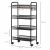 HOMCOM Carrello da Cucina a 4 Ripiani Rimovibili con 4 Ganci e Ruote Nero 146862910