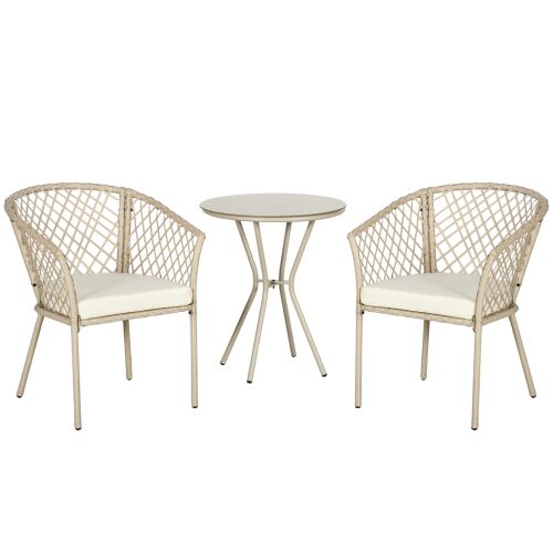 Outsunny 3 darabos rattan kerti bútor szett 146863116