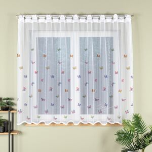 PILLANGÓK - Készre varrt jacquard függöny egyenes szegéllyel - 300x170 cm - fehér 146863362 - Függöny