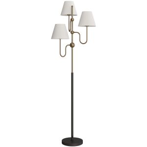 HOMCOM Lampadar de Podea cu 3 Puncte de Lumină și Întrerupător cu Pedală, Soclu E27, Auriu 146863631 - Lămpi și iluminat
