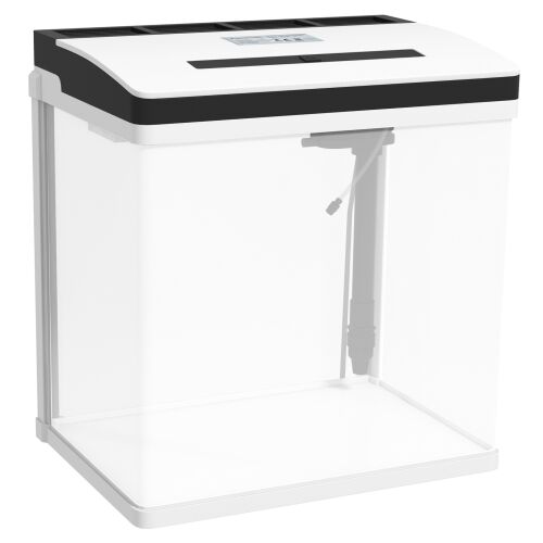 PawHut 28L-es Akvárium LED világítással, szellőzőnyílásokkal és csendes pumpával, 38x26x38 cm, fehér 146863653
