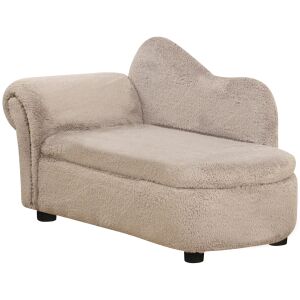 PawHut Emelt Kutya Kanapé Rejtett Tárolóval, 80x40x46 cm, Bézs 146864632 - PawHut