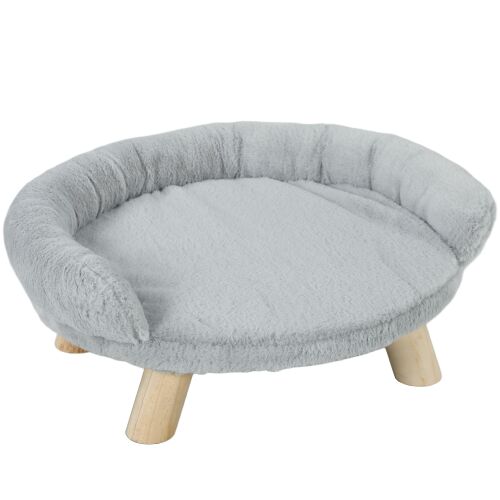 PawHut Emelt Kanapé Kutyáknak és Macskáknak Háttámlával, 47x40x20 cm, Szürke 146864644