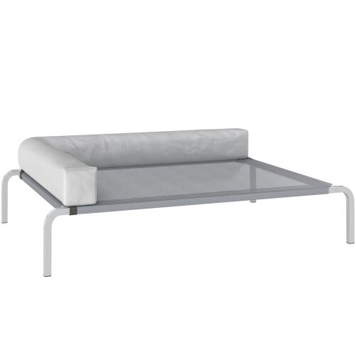 PawHut Emelt Ágy Kivehető Párnával, Szellőző Hálós, Közepes Méret, Világosszürke 146864647