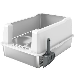 PawHut vízálló macskaalom tálcával és kanállal, fehér 146864837 - PawHut