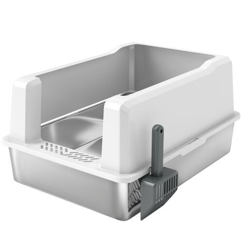 PawHut vízálló macskaalom tálcával és kanállal, fehér 146864837